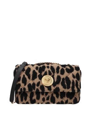 Versace Brown Wool Shoulder Bag