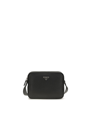 Prada Black Calf Leather Bos Taurus Shoulder Bag