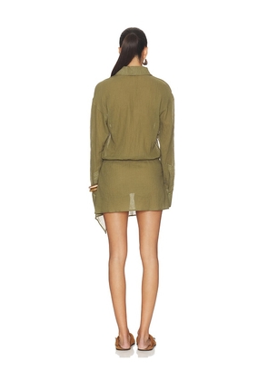 THE ATTICO Shirt Mini Dress in Army. Size 36. Also in 40, 42.