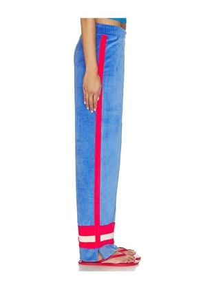 Araminta James Velour Stripe Trackpant in Blue,Red. Size S. Also in XS, M, L.