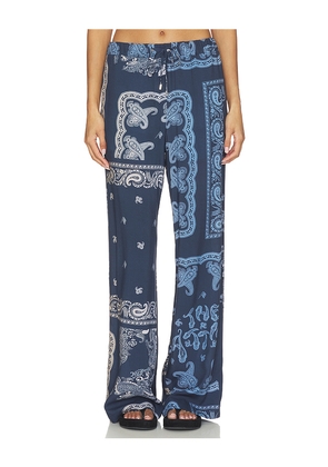THE ATTICO Paisley Long Pant in Blue. Size 36. Also in 38, 40, 42, 44.