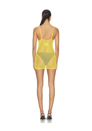 THE ATTICO Knit Mini Dress in Yellow. Size 40. Also in 36, 42.