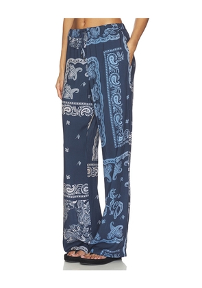 THE ATTICO Paisley Long Pant in Blue. Size 36. Also in 42.