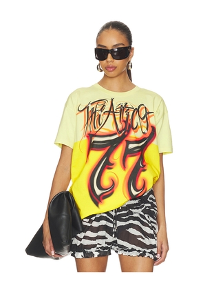 THE ATTICO Graphic T-Shirt in Yellow. Size 38. Also in 36, 40, 42, 44.