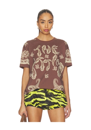 THE ATTICO Paisley T-Shirt in Brown. Size 36. Also in 38, 40, 42, 44.