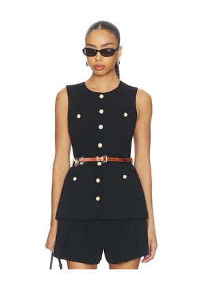 Cinq a Sept Sunflare Belt Kole Vest in Black. Size XXS. Also in XS, S, M, L, XL.