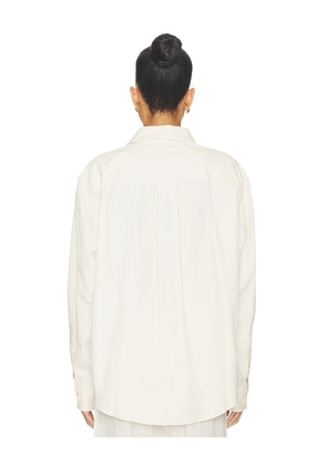 Comme Si La Shirt Flannel Classica in Cream. Size XS. Also in S, M, L.