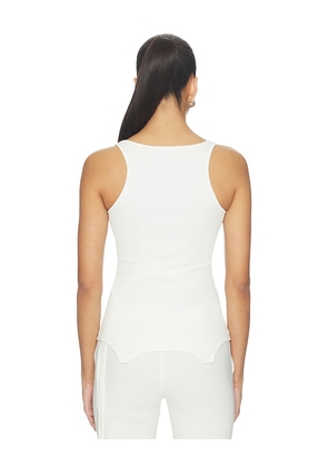 Blumarine Jersey Tank Top in White. Size XS. Also in S, M, L.