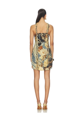 Cult Gaia Alex Dress in Lemon,Slate. Size 00. Also in 0, 2.