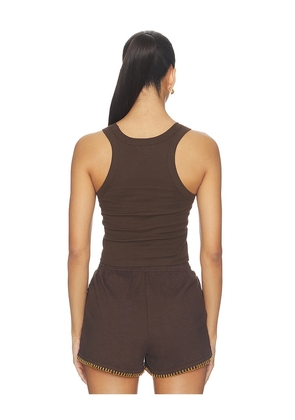 Darlin Keep It Country Crop Tank in Chocolate. Size XS. Also in S.