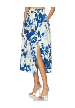 Cara Cara Fielden Midi Skirt in Royal,White. Size 00. Also in 0, 2, 4, 10, 12.