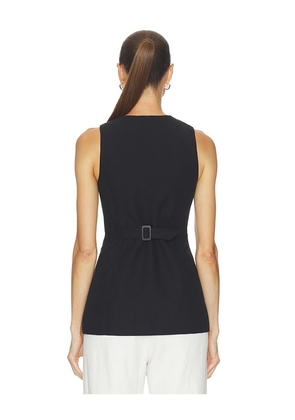 ALIGNE Leo Linen Mix Waistcoat in Black. Size 0. Also in 10, 2, 4, 6, 8.