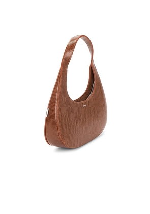 Coperni Lizard Print Slim Swipe Shoulder Bag in Brown.