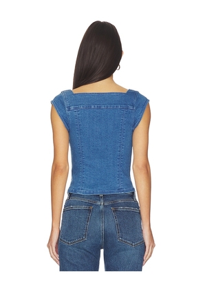 Free People Marilyn Denim Corset in Blue. Size S. Also in L, M, XL, XS.