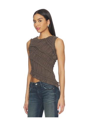 Free People Pink Sands Smocked Top in Chocolate. Size XS. Also in L, S, XL.