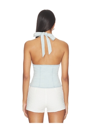 Free People Ramona Denim Halter in Blue. Size XS. Also in L, M, S, XL.