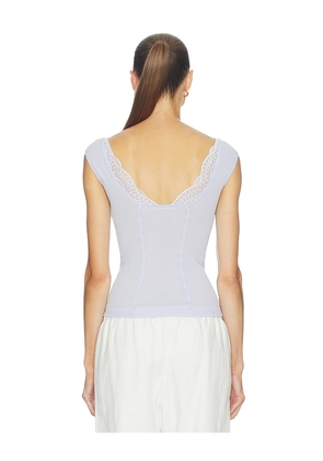Free People Blush Hour Tee in Blue. Size S. Also in L, M, XL.