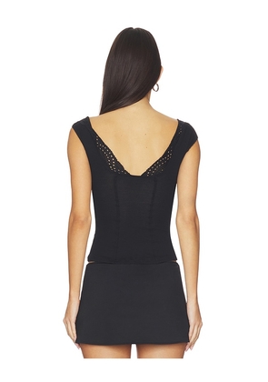 Free People Blush Hour Tee in Black. Size S. Also in L, M, XL.