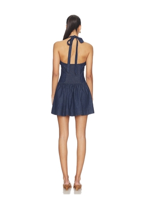 Free People Clean Break Denim Mini Dress in Blue. Size XS. Also in L, M, S, XL.