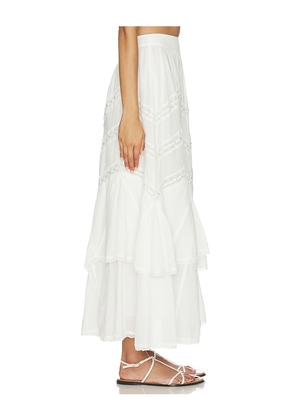 For Love & Lemons Lou Maxi Skirt in White. Size XS. Also in S, M, L, XL.