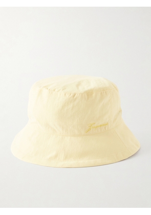 Jacquemus - Le Bob Baluchon Embroidered Shell Bucket Hat - Yellow - 56,60
