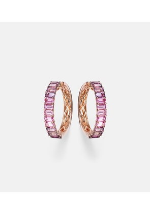 Shay Jewelry 18kt rose gold hoop earrings with sapphires and amethysts