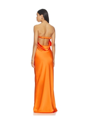 NBD Indira Gown in Orange. Size XXS. Also in XS, S, M, L.