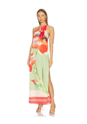 MISA Los Angeles Dounia Dress in Red,Green. Size XS. Also in M, S, XL.