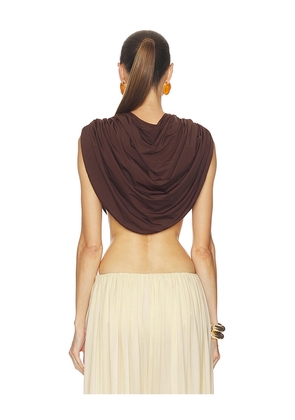 Maygel Coronel Bordon Top in Brown. Size XXS/XS. Also in S/M, M/L, XL/XXL.