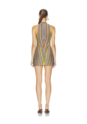 Missoni Sleeveless Short Dress in Brown,Yellow. Size 36/0. Also in 38/2, 40/4.