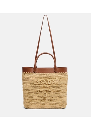 Prada Small crochet raffia tote bag