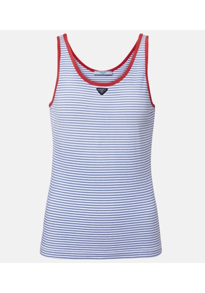Prada Striped cotton jersey tank top
