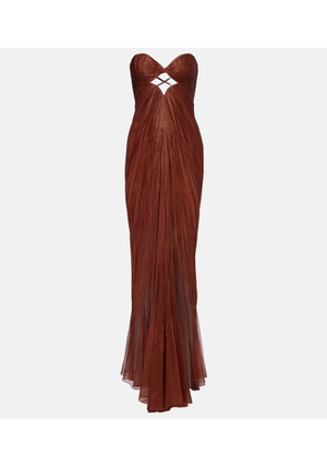 Maria Lucia Hohan Rachel draped silk muslin bustier gown