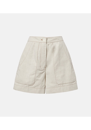 Prada Cotton and linen chambray shorts