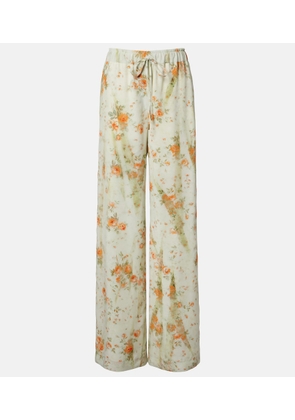 McQueen Floral wide-leg pants