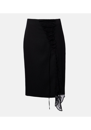 McQueen Lace-trimmed pencil skirt