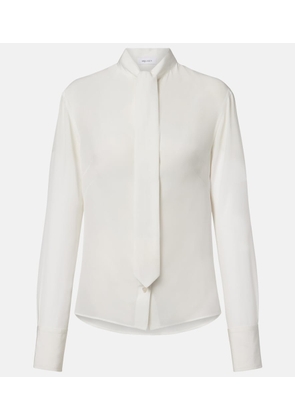 McQueen Tie-neck crepe de chine blouse