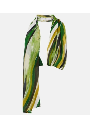 Christopher Esber Printed silk scarf bra top