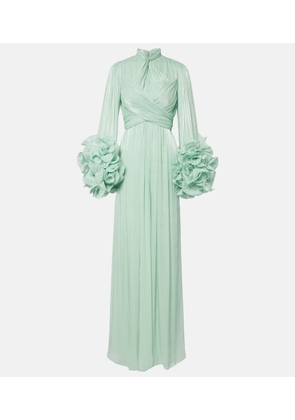 Costarellos Ruffled georgette gown