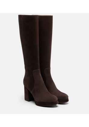 Valentino Garavani Fawcette VLogo suede knee-high boots