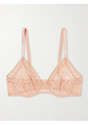 Eres - Somptueuse Lace Underwired Balconette Bra - Pink - 34B,34C