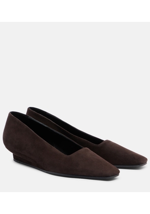 The Row June suede wedges