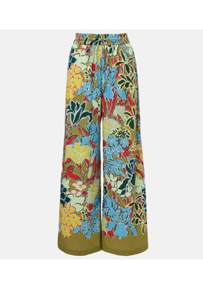 Alemais Solstice cotton-blend wide-leg pants