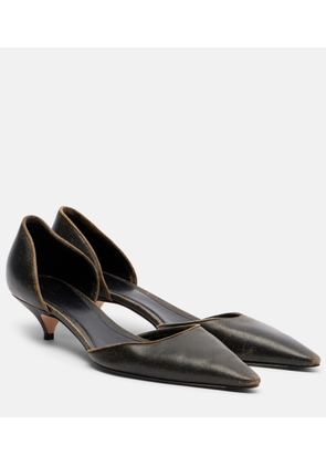 The Row Liisa D'Orsay suede pumps