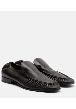 The Row Soft ruched leather loafers
