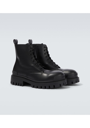 Balenciaga Combat Strike leather combat boots