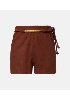 ViX Paula Hermanny Janet linen-blend shorts