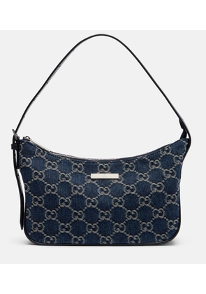 Gucci Lady Lunetta GG Small denim shoulder bag
