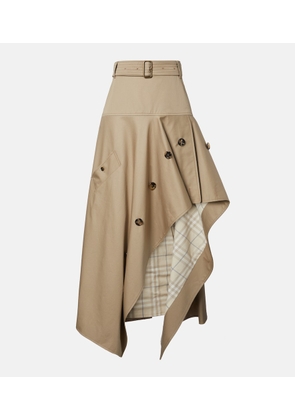 Burberry Heather asymmetric cotton midi skirt