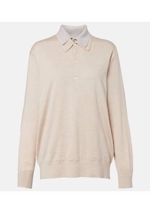 Acne Studios Silk, wool, and cashmere polo sweater
